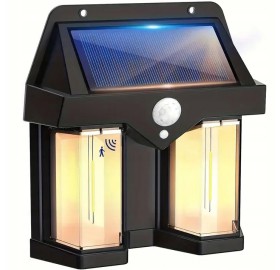 Lampa solarna LED elewacyjna podwójna kinkiet z czujnikiem filament