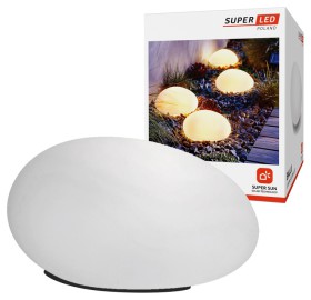 Kula ogrodowa Lampa solarna Kamień LED wbijany ciepły szklany SuperLED