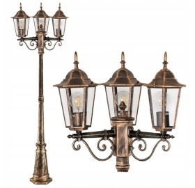 Lampa ogrodowa stojąca Słupek Latarnia 3x E27 LED 200 cm Retro