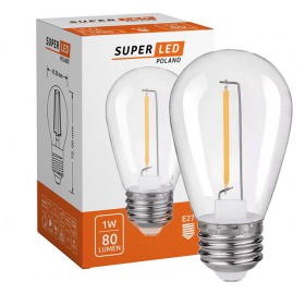 10SZT Żarówki LED E27 Filament 1W G45 biała ciepła KOMPLET 