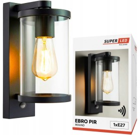 Lampa elewacyjna Kinkiet ogrodowy E27 LED Latarnia z czujnik PIR ALUMINIUM