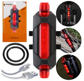 Lampka rowerowa latarka LED tylna mocna oświetlenie USB