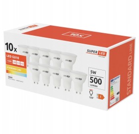 10x Żarówka LED GU10 5W 500lm SuperLED