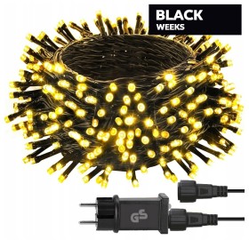 Lampki choinkowe 300 LED 22m Białe Ciepłe IP44 8 trybów