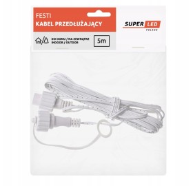 Kabel przedłużający do Sopli LED Przedłużka do Lampek biała 5m SuperLED