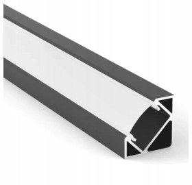 Profil LED aluminiowy do taśm narożny 2m + klosz + zaślepki + uchwyty