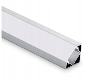 Profil LED aluminiowy do taśm narożny 3m + klosz + zaślepki + uchwyty