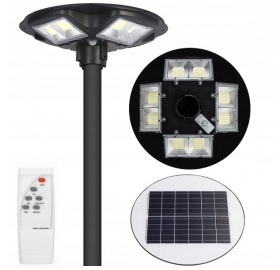 Lampa solarna LED uliczna UFO z czujnikiem + pilot POZWROTOWY