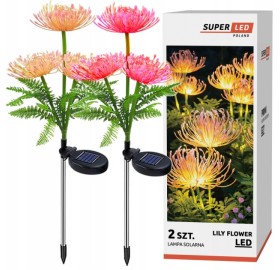 2x Lampa solarna wbijana LED Kwiat Lilli Kwiat dekoracyjny kolorowy