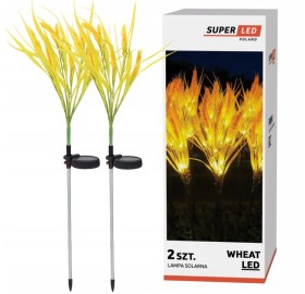 2x Lampa solarna wbijana LED Kwiat pszenicy Lampa ogrodowa Pszenica