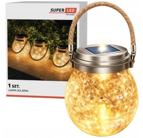 Lampa Solarna Ogrodowa LED Słoik solarny szklany Latarenka wisząca girlanda