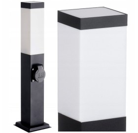 Lampa Ogrodowa Zewnętrzna Stojąca E27 LED Słupek 45 cm + gniazdo 230V