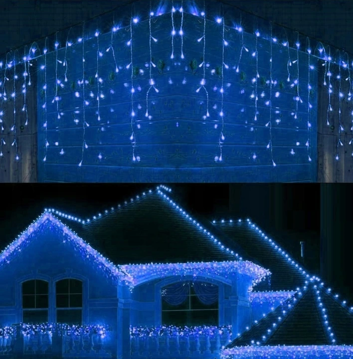 Sople LED zewnętrzne + Flash Lampki Choinkowe niebieskie - superledpoland.pl