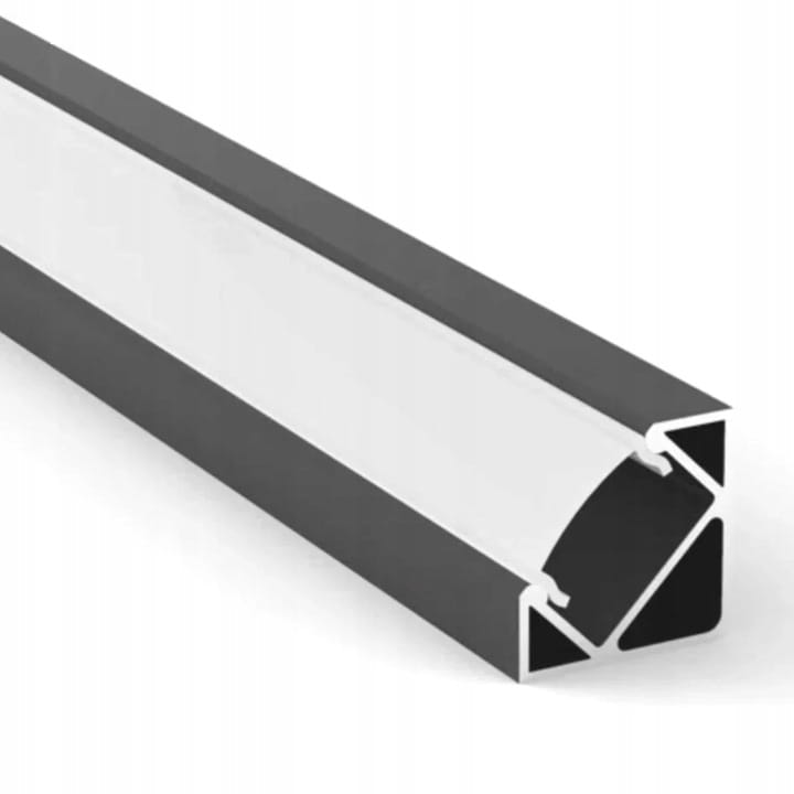 Profil LED aluminiowy do taśm narożny 3m + klosz + zaślepki + uchwyty